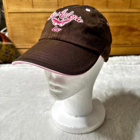 Polar USA San Antonio TX Brown Pink Embroidered Cap Adjustable Strap Women OS - Picture 1 of 8